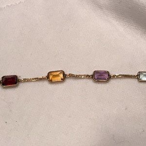 14k Bracelet with multicolored stones